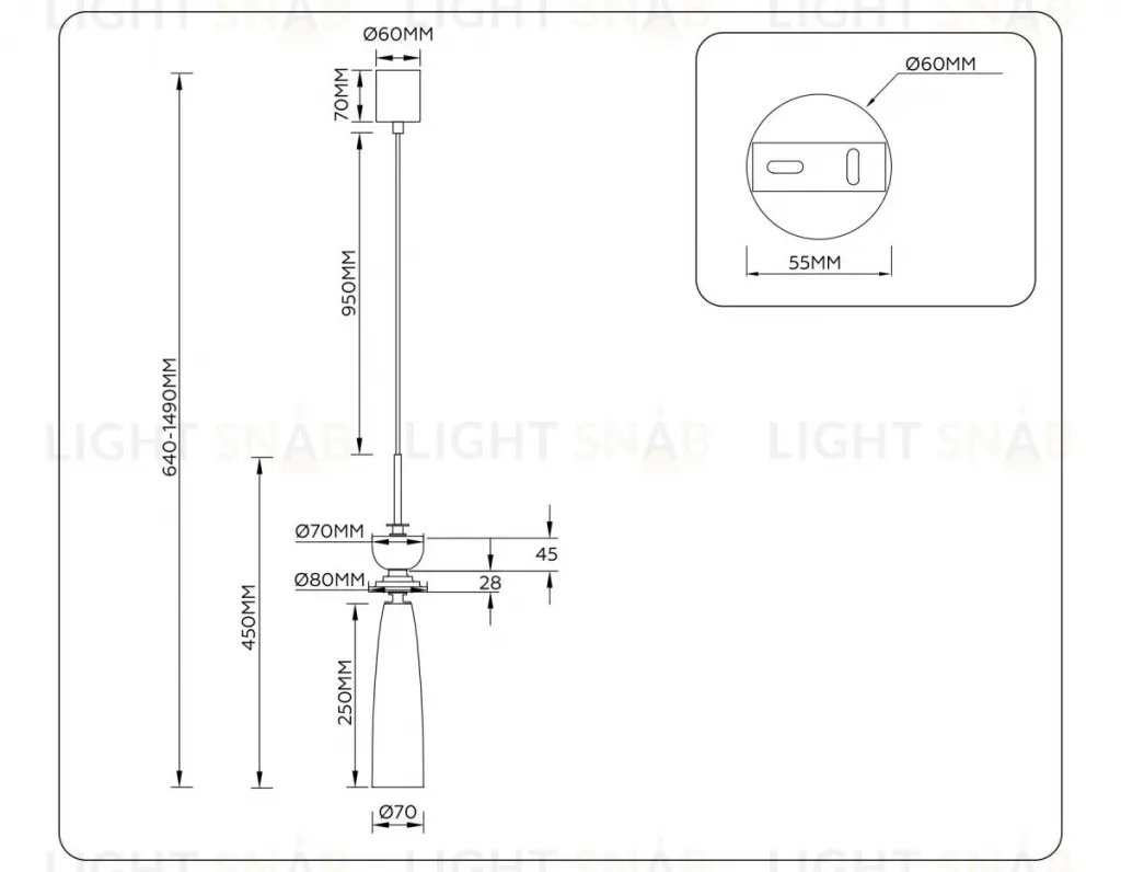 Подвесной светильник Ambrella Light High Light Ceramo Modern LH75365 LH75365