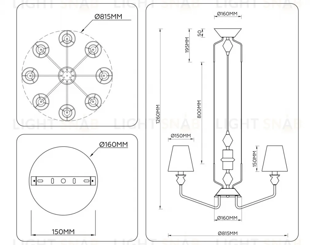 Подвесная люстра Ambrella Light High Light Ceramo Classic LH75403 LH75403