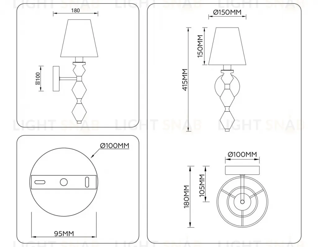 Бра Ambrella Light High Light Ceramo Classic LH75409 LH75409