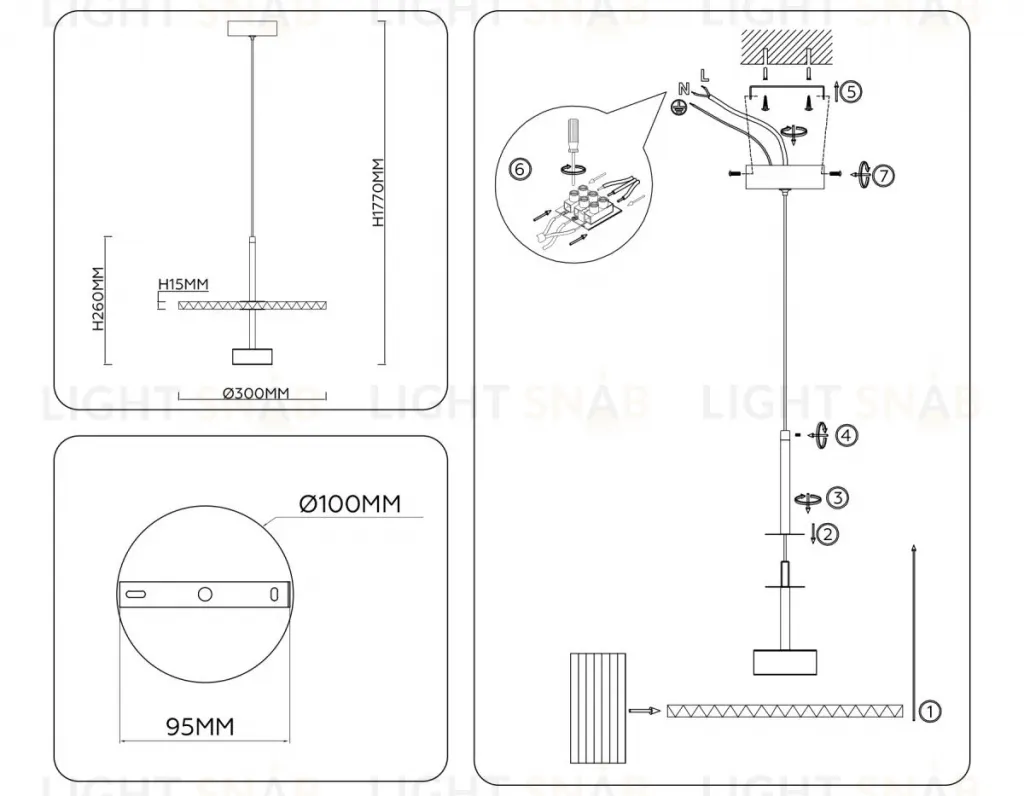 Подвесной светильник Ambrella Light High Light Modern LH72611 LH72611