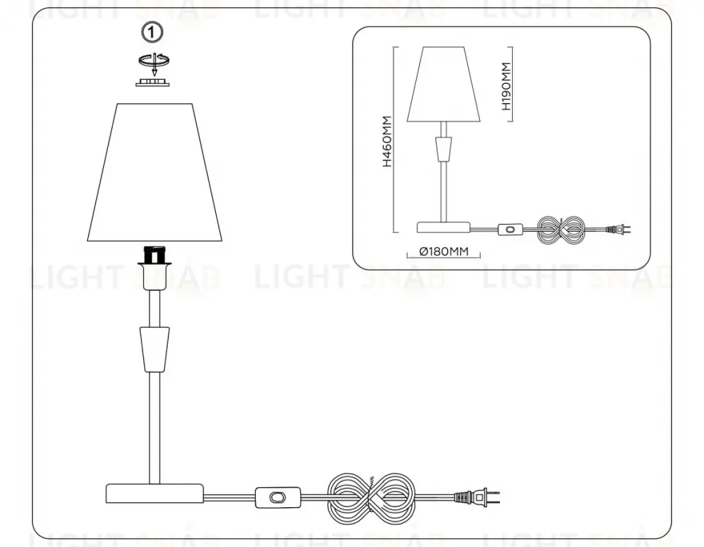 Настольная лампа Ambrella Light High Light Classic LH75057 LH75057