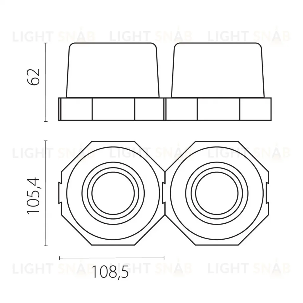 Рамка (светильник) скрытого монтажа лампочек и LED модулей MR16 в натяжной потолок Lightstar Anello 112000 112000