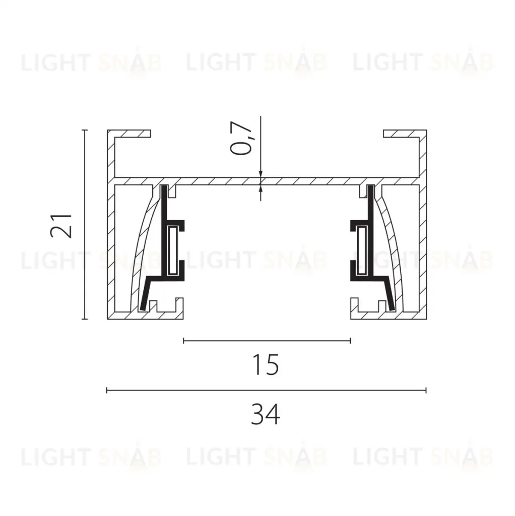 Шинопровод 2-контактный со стыковочным пазом, 2м Lightstar Barra 502028-T 502028-T