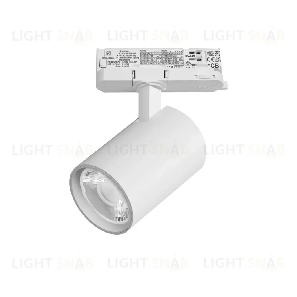 Трековый трехфазный светильник Quattro LED 15G с адаптером Lightstar Alta Base A5236QT15G (215236 + 594036 + 215201) A5236QT15G