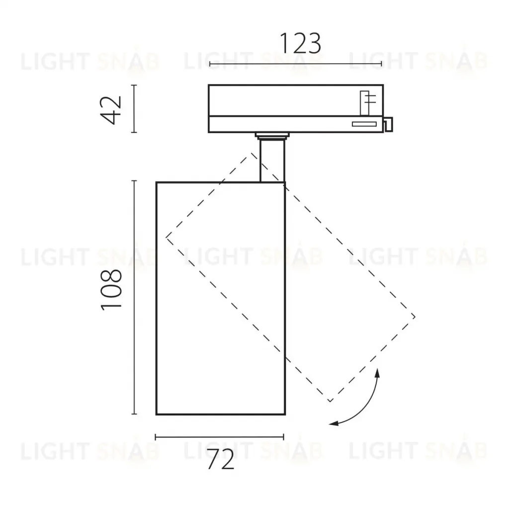 Трековый трехфазный светильник Quattro LED 36G с адаптером Lightstar Alta Base A5236QT36G (215236 + 594036 + 215203) A5236QT36G