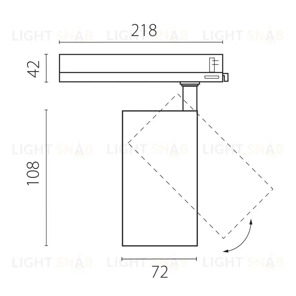Трековый трехфазный светильник Quattro LED с управлением TRIAC Lightstar Alta Base A5237TRIAC A5237TRIAC
