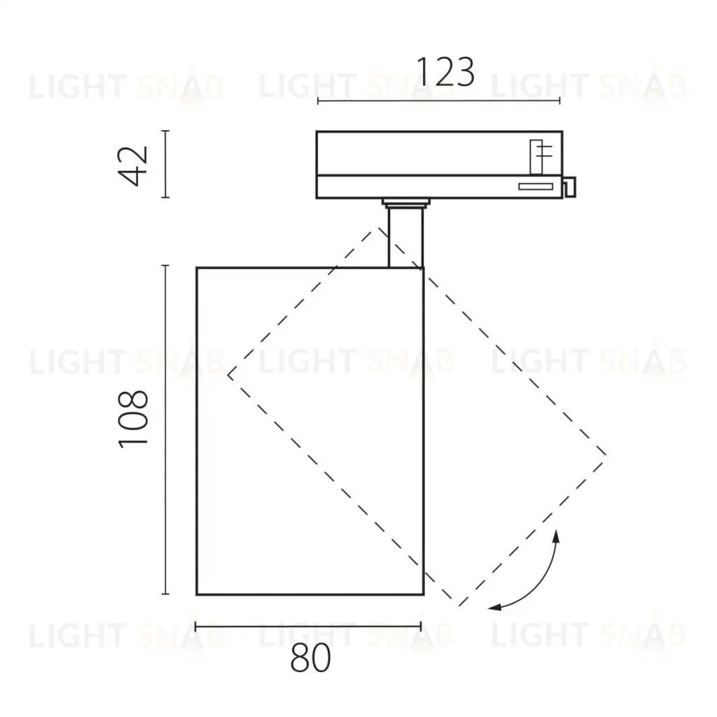 Трековый трехфазный светильник Quattro LED с адаптером Lightstar Alta Base A5336QT (215336 + 594036) A5336QT
