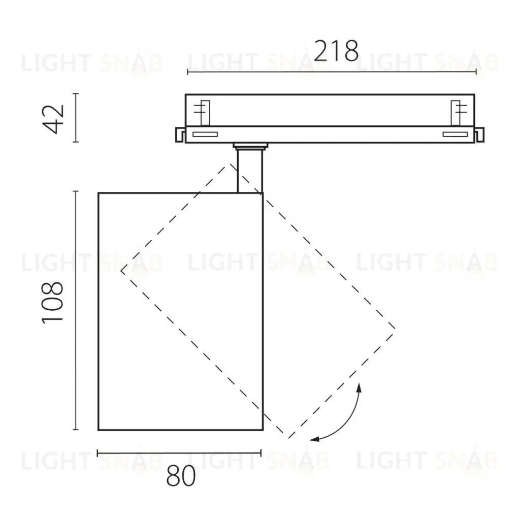 Трековый трехфазный светильник Quattro LED с управлением DALI Lightstar Alta Base A5337DALI A5337DALI