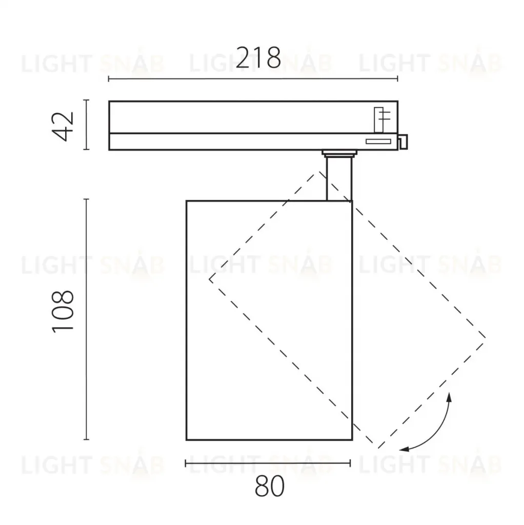 Трековый трехфазный светильник Quattro LED с управлением TRIAC Lightstar Alta Base A5337TRIAC A5337TRIAC