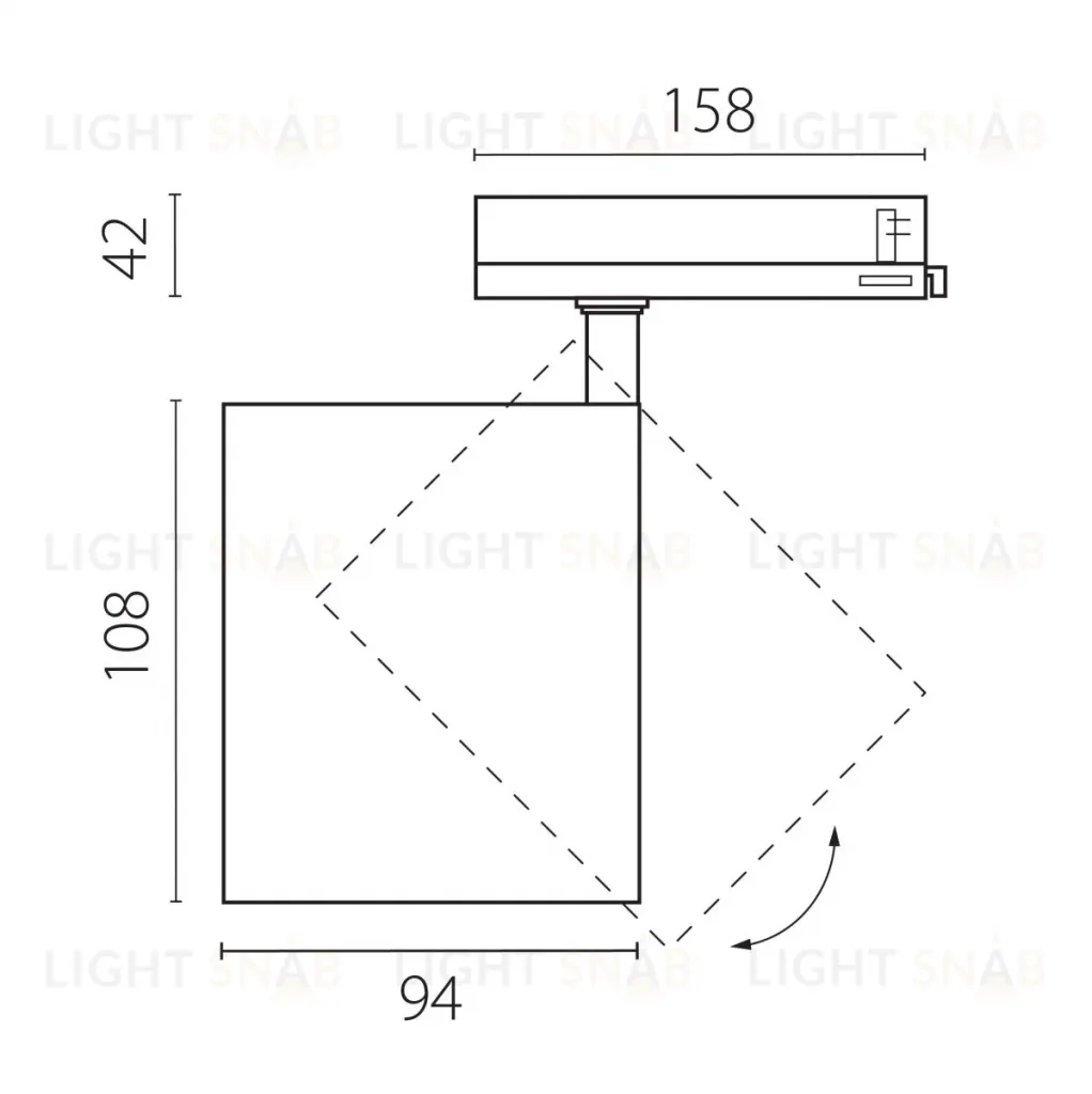 Трековый трехфазный светильник Quattro LED с адаптером Lightstar Alta Base A5436QT (215436 + 594046) A5436QT