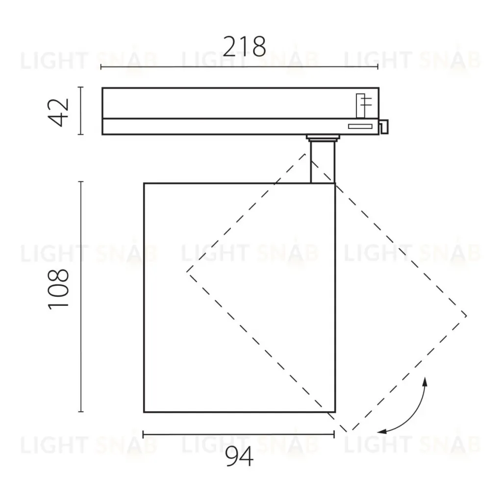 Трековый трехфазный светильник Quattro LED с управлением TRIAC Lightstar Alta Base A5437TRIAC A5437TRIAC
