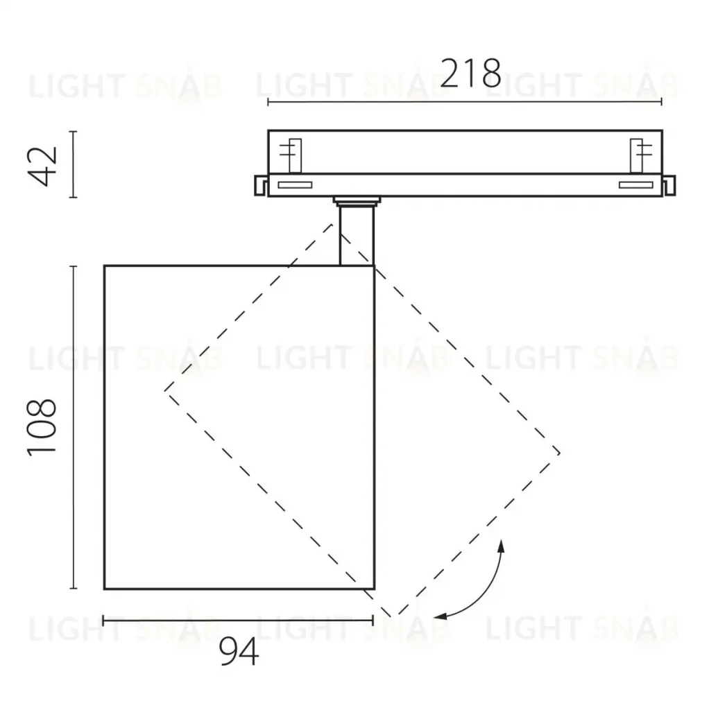 Трековый трехфазный светильник Quattro LED с управлением DALI Lightstar Alta Base A5447DALI A5447DALI