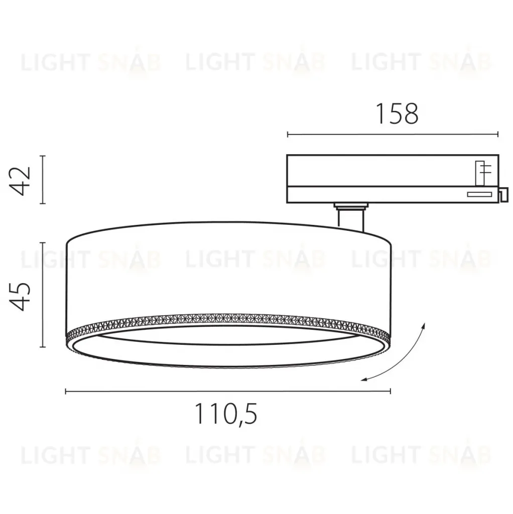 Трековый трехфазный светильник Quattro LED с адаптером Lightstar Alta Pro A5636QT (215636 + 594046) A5636QT