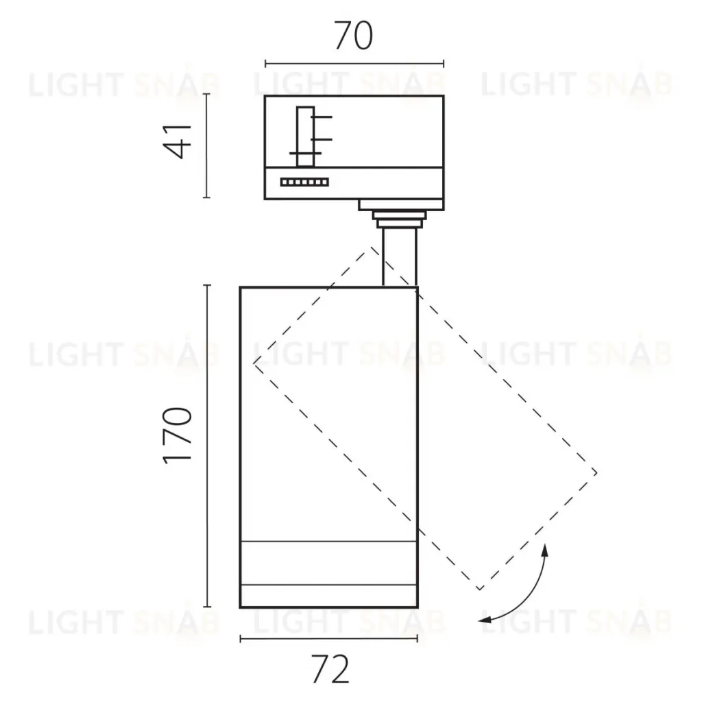 Трековый трехфазный светильник Quattro 20-55G с адаптером Lightstar Canno Pro C4206QT (304206 + 594006) C4206QT