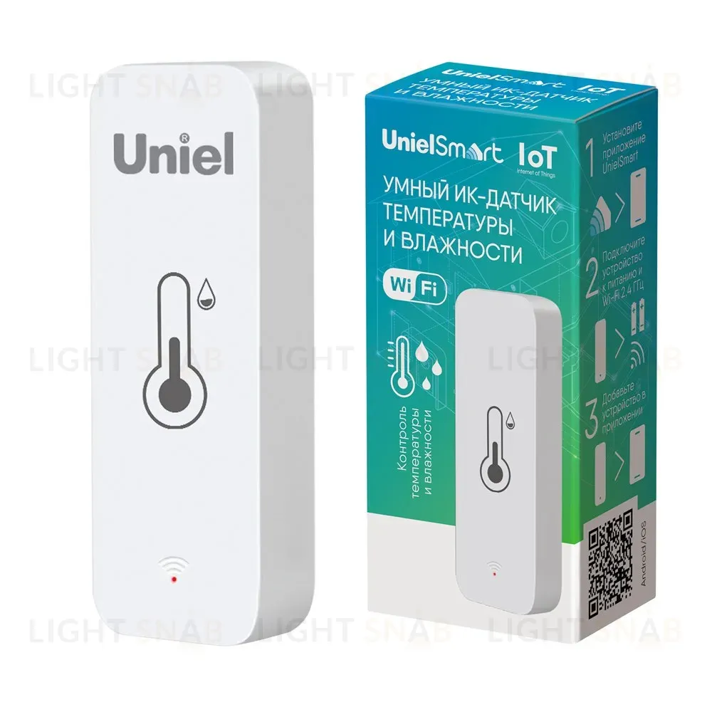 Умный ИК-датчик температуры и влажности Wi-Fi+Bluetooth Uniel UL-00011703 USN-A500 TS/WF WHITE USN-A500 TS/WF WHITE