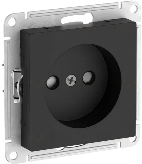Розетка без заземления со шторками, 16А, мех., быстрозажим. клем. Systeme Electric AtlasDesign Карбон ATN001049S ATN001049S