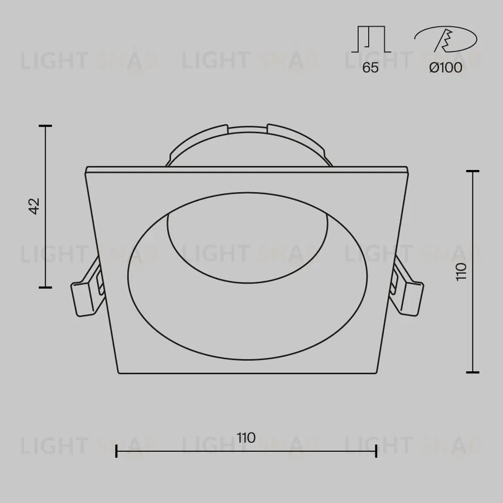 Встраиваемый светильник Maytoni Technical Share DL126-GX53-SQ-B DL126-GX53-SQ-B