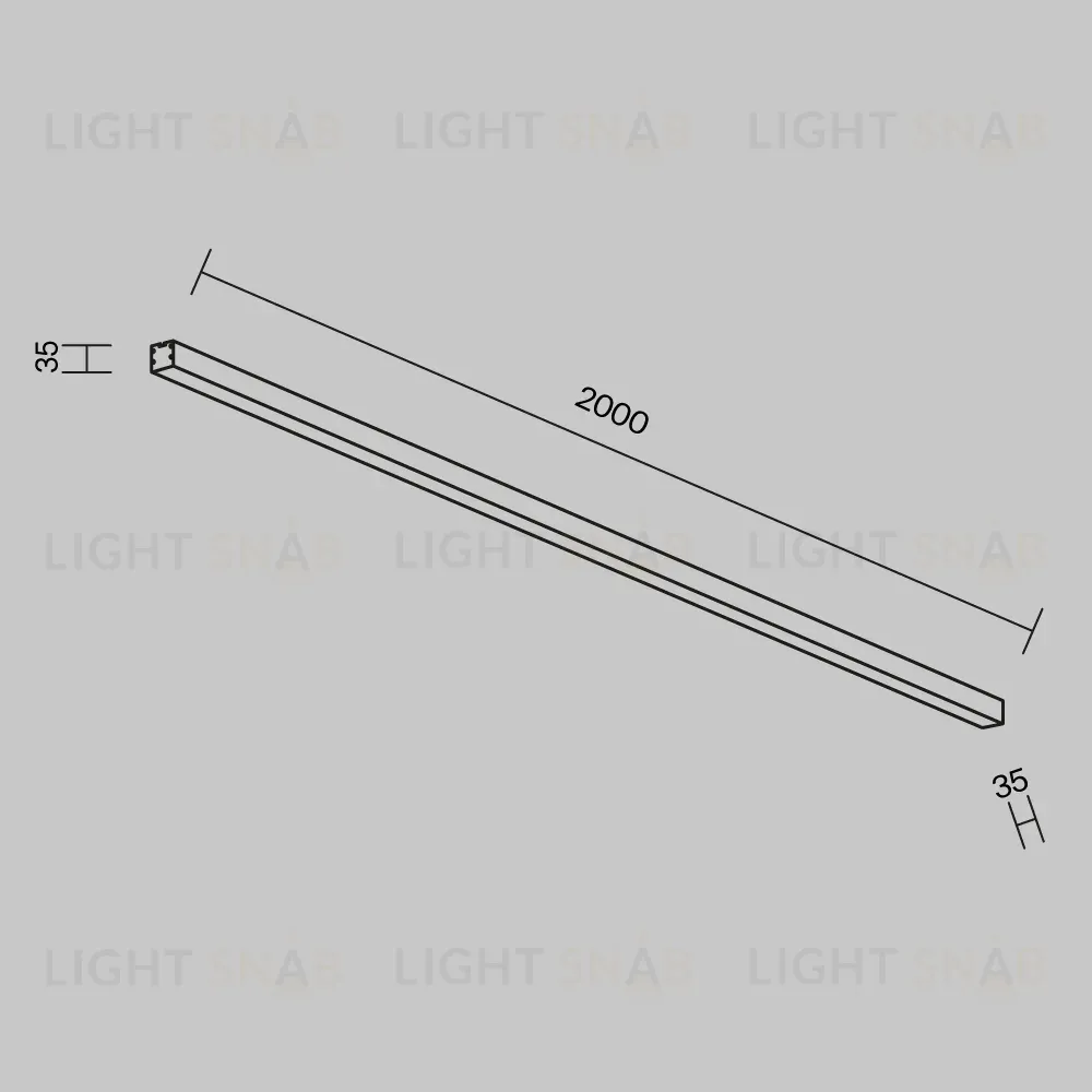 Линейный накладной светильник Maytoni Technical 4000K 35x35 (Черный, 2 м) LL311016 LL311016