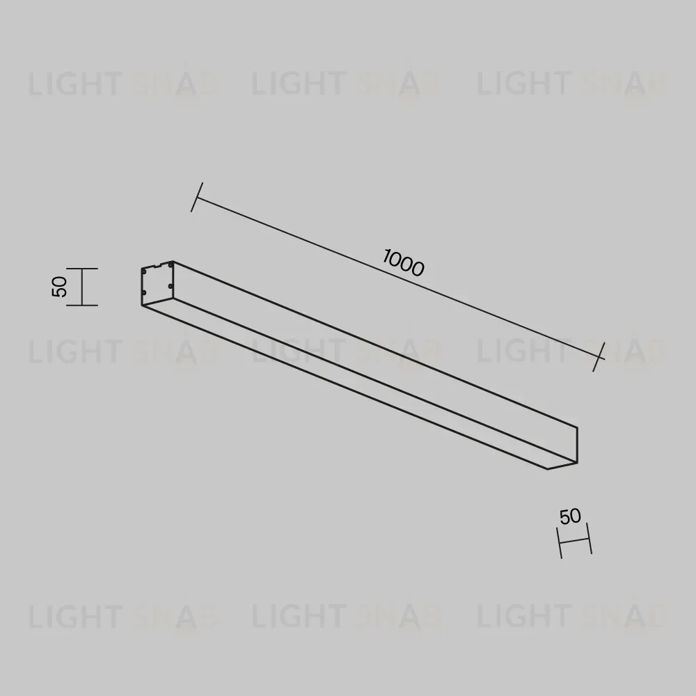 Линейный накладной светильник Maytoni Technical 4000K 50x50 (Серебро, 1 м) LL311020 LL311020