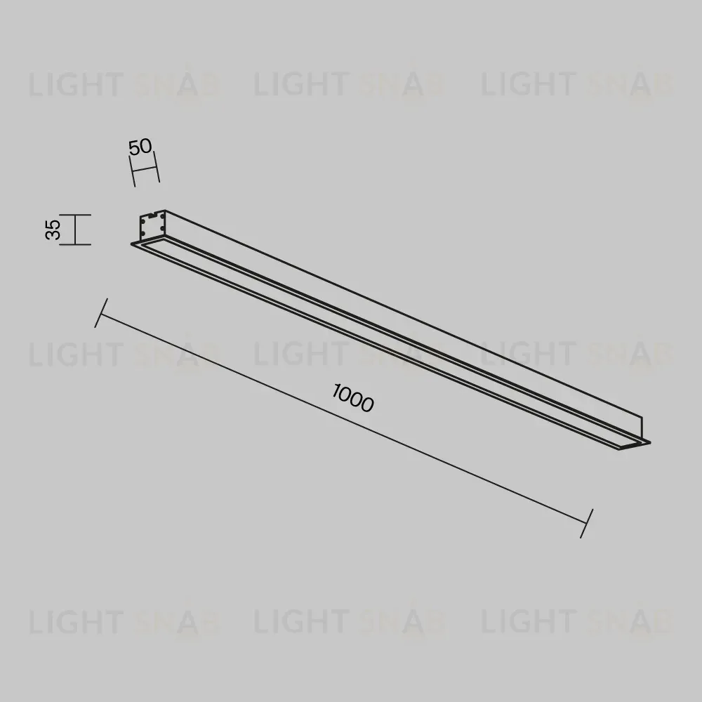 Линейный встраиваемый светильник Maytoni Technical 3000K 50x35 (Черный, 1 м) LL313011 LL313011