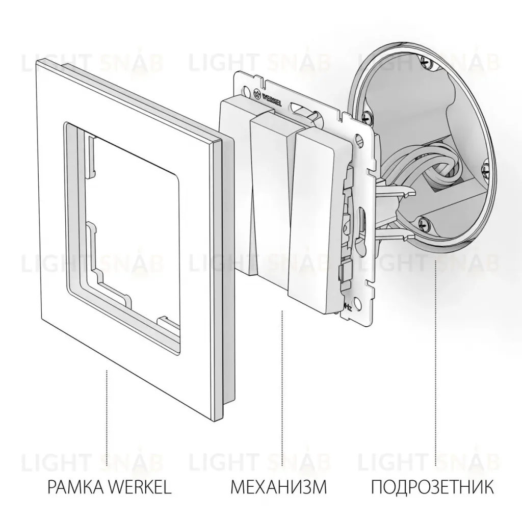 Выключатель трехклавишный Werkel (серебряный) W1130006 4690389164866 a050876 4690389164866