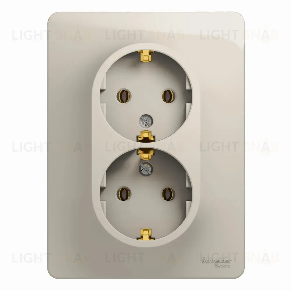Розетка 2-ая с/з (в сборе) Systeme Electric Glossa Молочный GSL000924 GSL000924