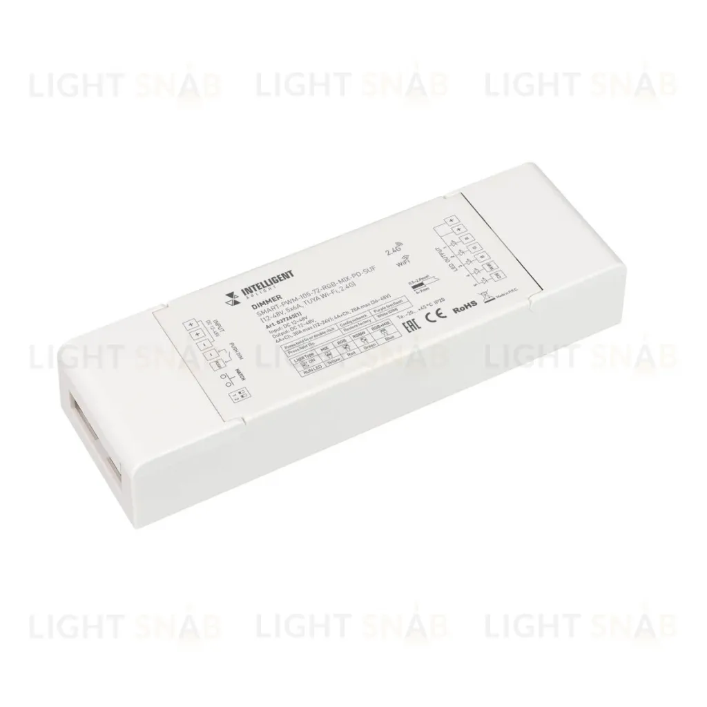 Диммер Arlight SMART-PWM-105-72-RGB-MIX-PD-SUF (12-48V, 5x6A, TUYA Wi-Fi, 2.4G) (IARL, IP20 Пластик) 037265(1) 037265(1)