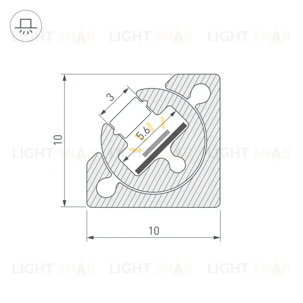Профиль с экраном Arlight SL-KANT-H10-ROTATE-2000 IRON GREY (Алюминий+пластик) 055331 055331