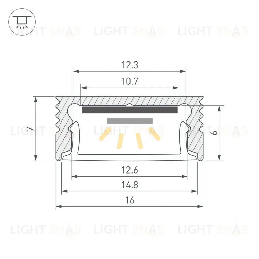 Профиль Arlight SL-SLIM-H7-2000 ANOD (BY) (Алюминий) 059785 059785