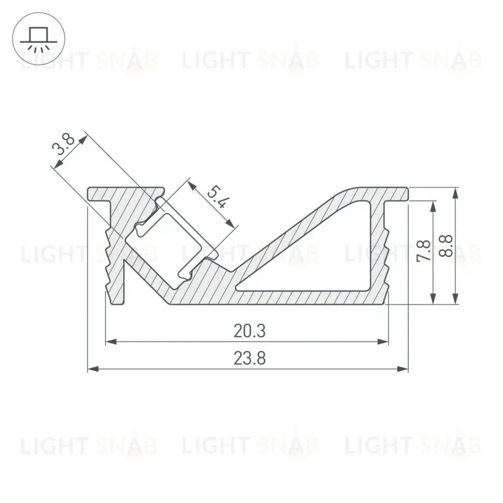 Профиль Arlight SL-BEVEL-3000 ANOD (Алюминий) 062326 062326