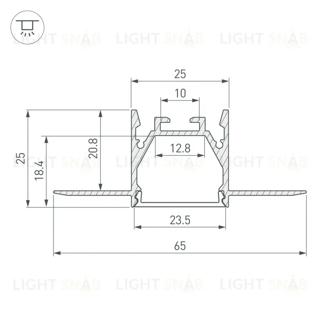 Профиль Arlight LINIA25-FANTOM-2000 ANOD (Алюминий) 053806 053806