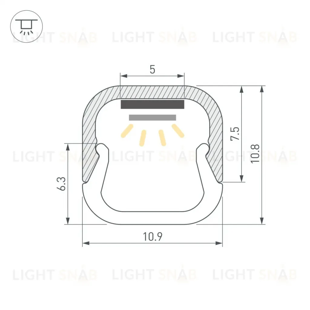 Профиль Arlight LINE-D-1111-2000 SQUARE ANOD (Алюминий) 061084 061084