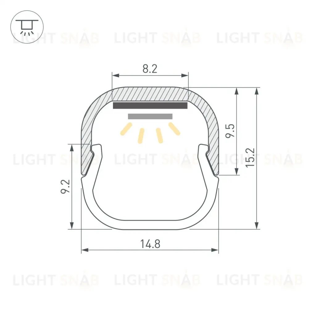 Профиль Arlight LINE-D-1515-2000 SQUARE ANOD (Алюминий) 061083 061083
