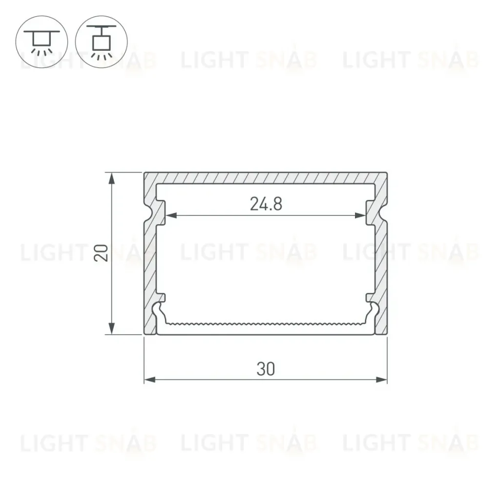 Профиль Arlight LINE-3020-3000 ANOD (Алюминий) 062250 062250