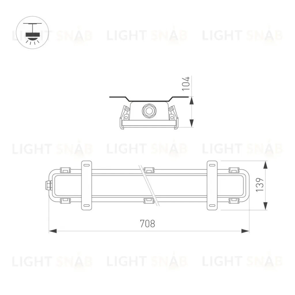 Влагозащищенный линейный светильник Arlight SP-KATANO-L700-20W Day4000 (SL, 100 deg, 230V) (IP65 Металл) 056911 056911