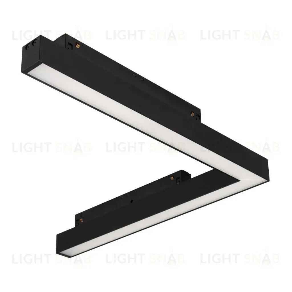 Трековый магнитный светильник Arlight MAG-ORIENT-FLAT-ANGLE-L295-18W Warm3000 (BK, 100 deg, 48V) (IP20 Металл) 060731 060731