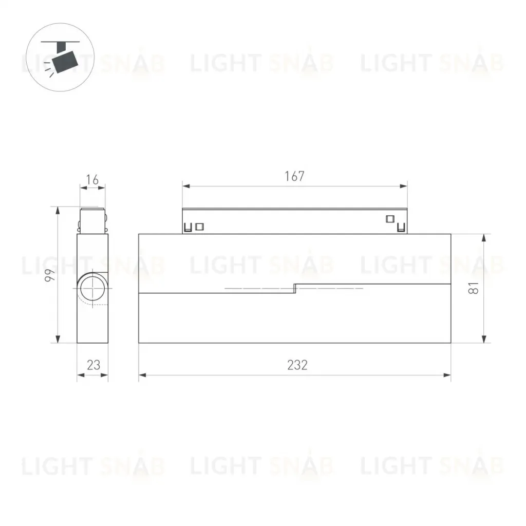 Трековый магнитный светильник Arlight MAG-ORIENT-DOTS-FOLD-S230-12W Day4000-MIX (BK, 30 deg, 48V, TUYA Zigbee) (IP20 Металл) 056402 056402