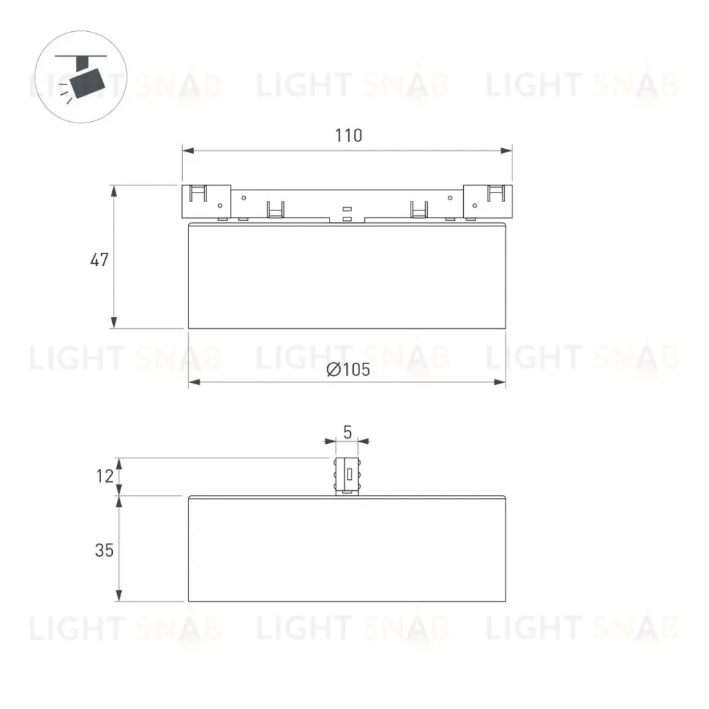 Трековый магнитный светильник Arlight MAG-MICROCOSM-RONDO-R105-10W Day4000 (BK, 90 deg, 24V) (IP20 Металл) 051753 051753