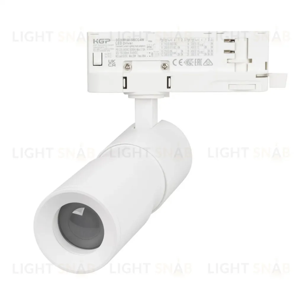 Трековый трехфазный светильник Arlight LGD-ARTEMIS-TRACK-4TR-R55-12W Warm2700 (WH, 8-80 deg, 230V) (IP20 Металл) 062275 062275