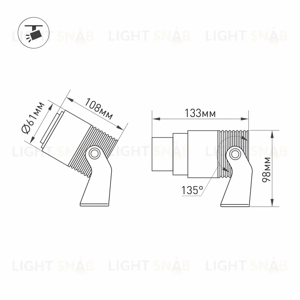 Трековый трехфазный светильник Arlight ALT-RAY-ZOOM-R61-12W Day4000 (DG, 10-60 deg, 230V) (IP67 Металл) 029700(1) 029700(1)