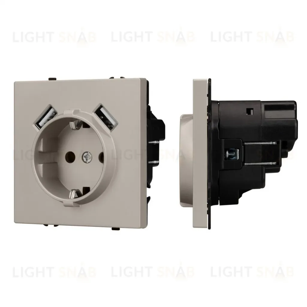 Механизм розетки Arlight с USB зарядкой SCT-NOBE-MUAA-SFPL-CA (230V, 16A) 059442 059442