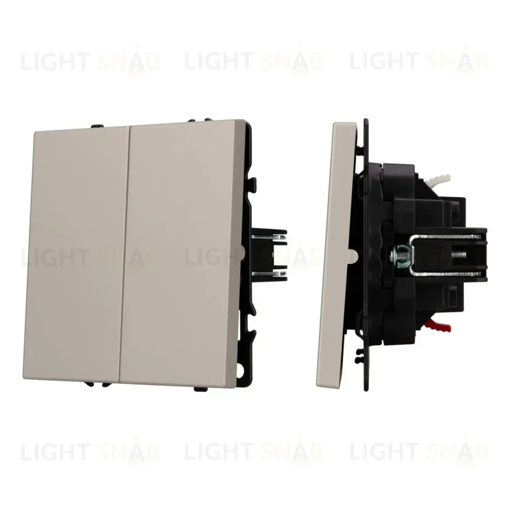 Механизм выключателя двухклавишный проходной Arlight SWT-NOBE-MKP2-SFPL-CA (230V, 10A) 059422 059422