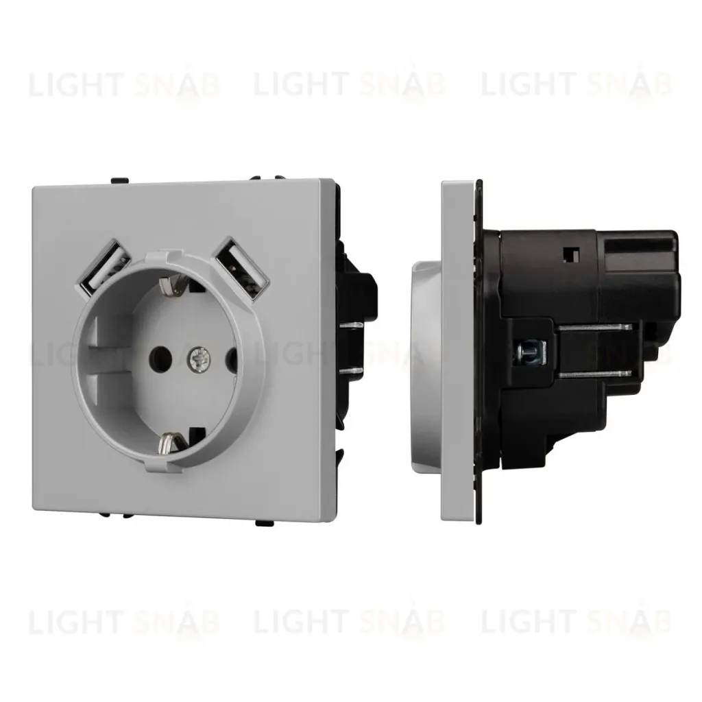 Механизм розетки Arlight с USB зарядкой SCT-NOBE-MUAA-SFPL-IS (230V, 16A)  059443 059443