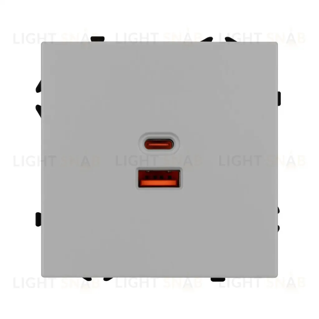 Механизм розетки Arlight с быстрой USB зарядкой SCT-NOBE-MUAC-SFPL-FC-IS (65W, QC3) 059447 059447