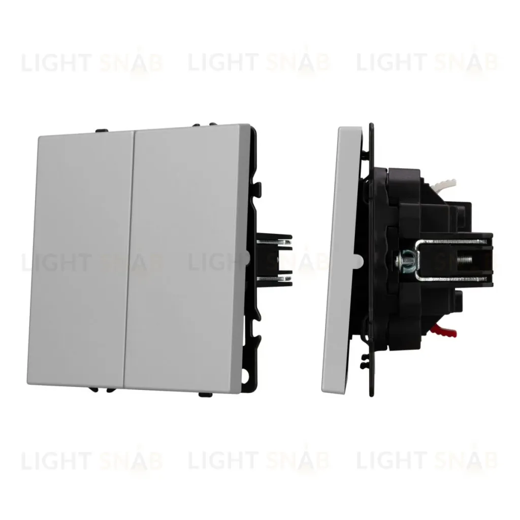 Механизм выключателя двухклавишный непроходной Arlight SWT-NOBE-MK02-SFPL-IS (230V, 10A) 059420 059420