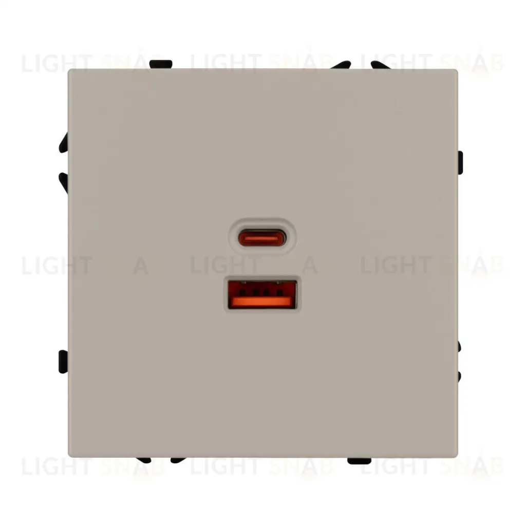 Механизм розетки с быстрой USB зарядкой Arlight SCT-NOBE-MUAC-SFPL-FC-CA (65W, QC3) 059446 059446