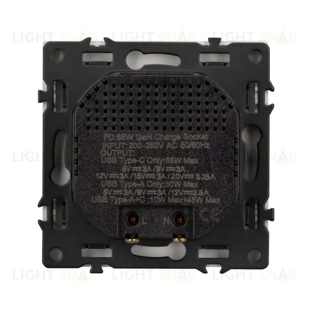 Механизм розетки с быстрой USB зарядкой Arlight SCT-NOBE-MUAC-SFPL-FC-CA (65W, QC3) 059446 059446