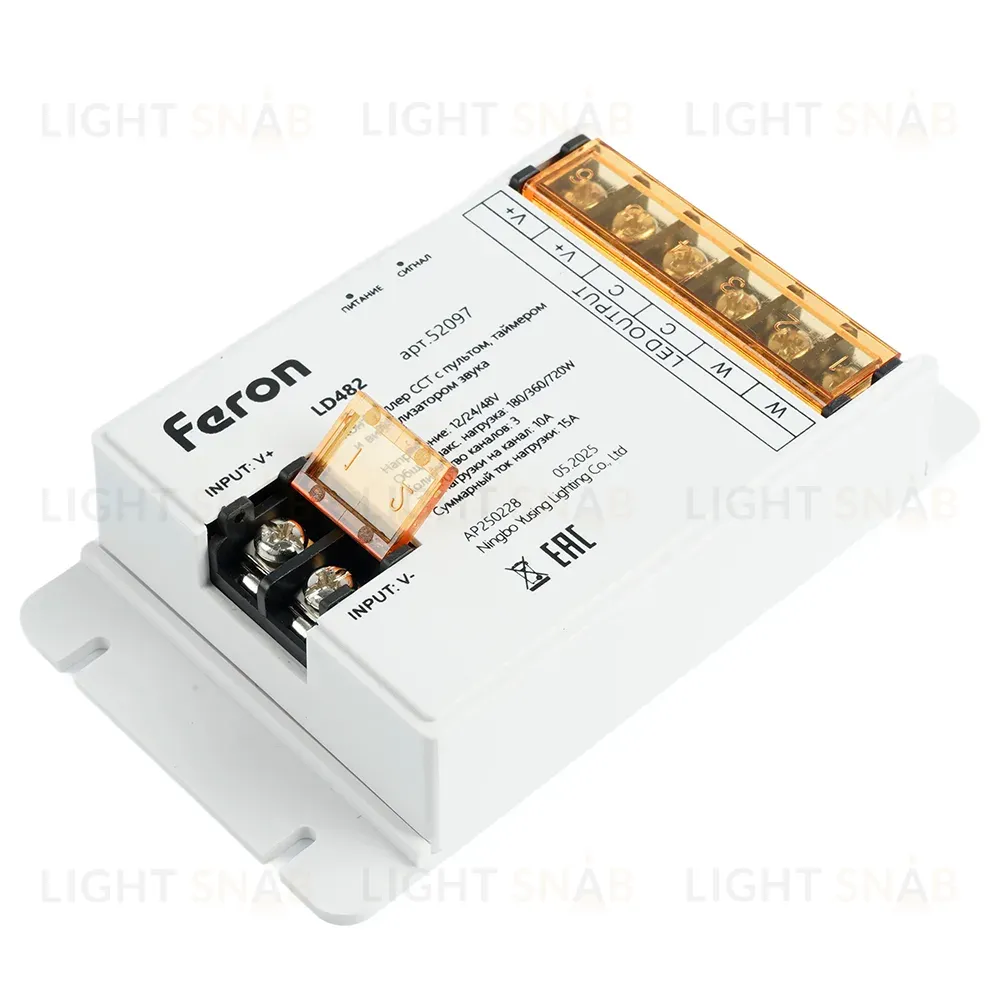 Контроллер CCT с пультом, таймером и визуализатором звука Feron LD482 12-24-48V 52097 52097