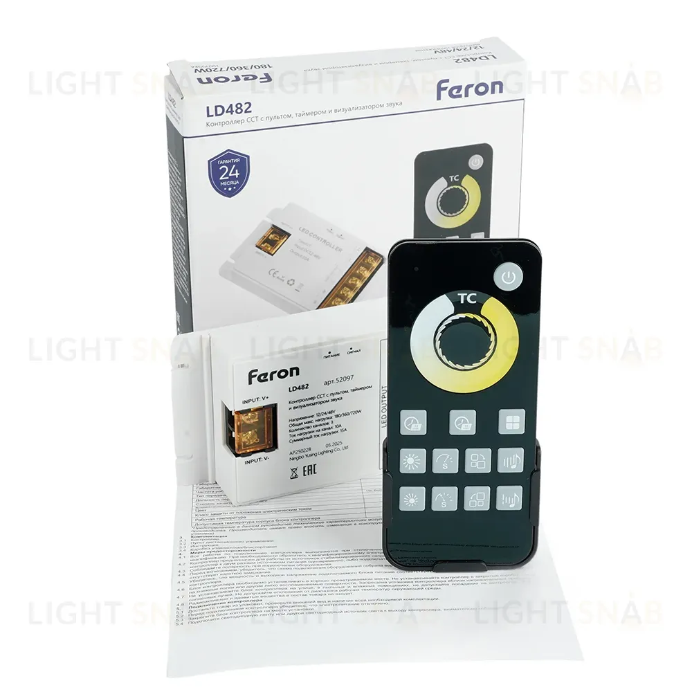Контроллер CCT с пультом, таймером и визуализатором звука Feron LD482 12-24-48V 52097 52097