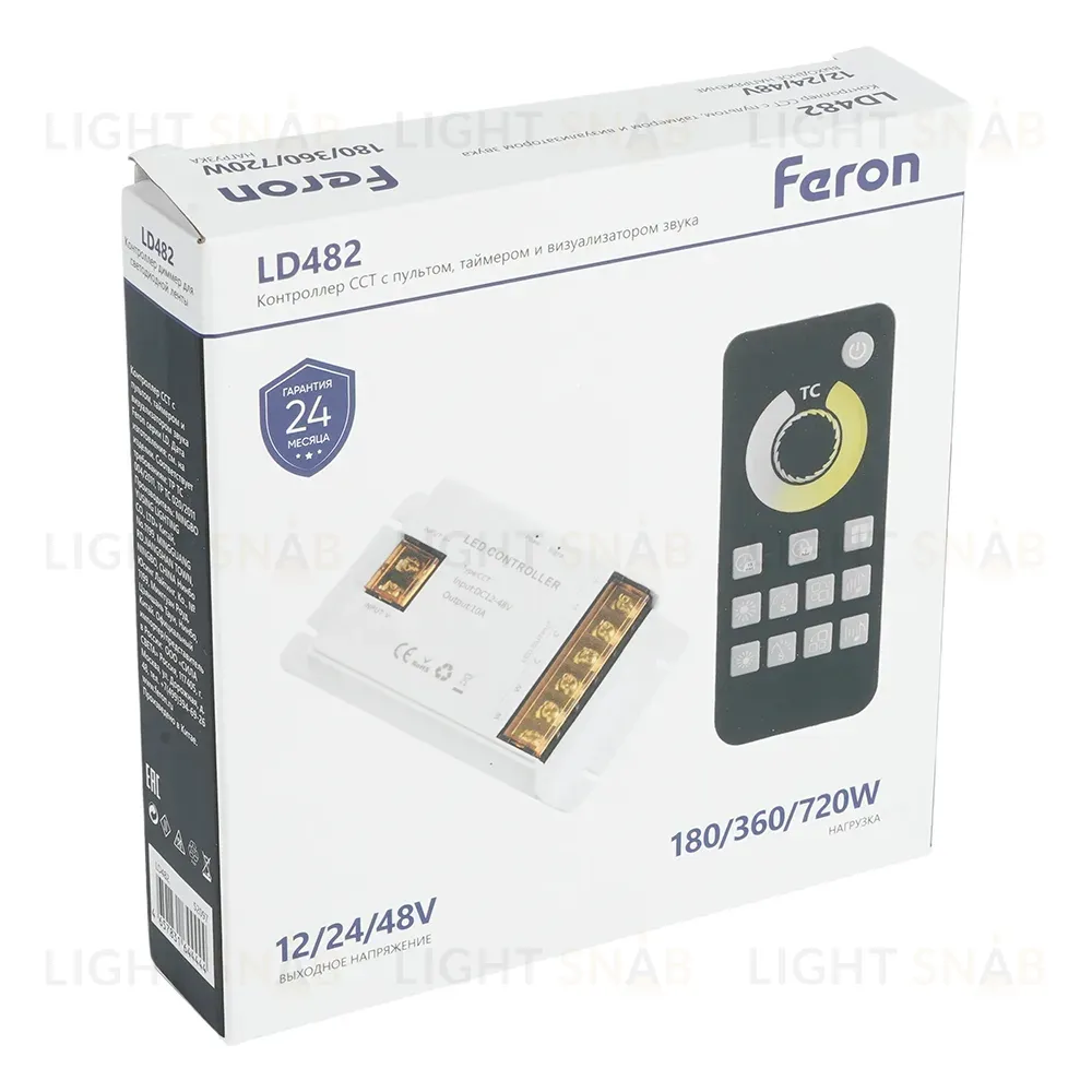 Контроллер CCT с пультом, таймером и визуализатором звука Feron LD482 12-24-48V 52097 52097